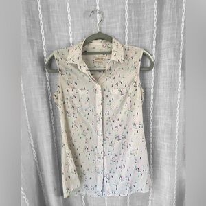 Merona Sleeveless Blouse with Multicolor Print